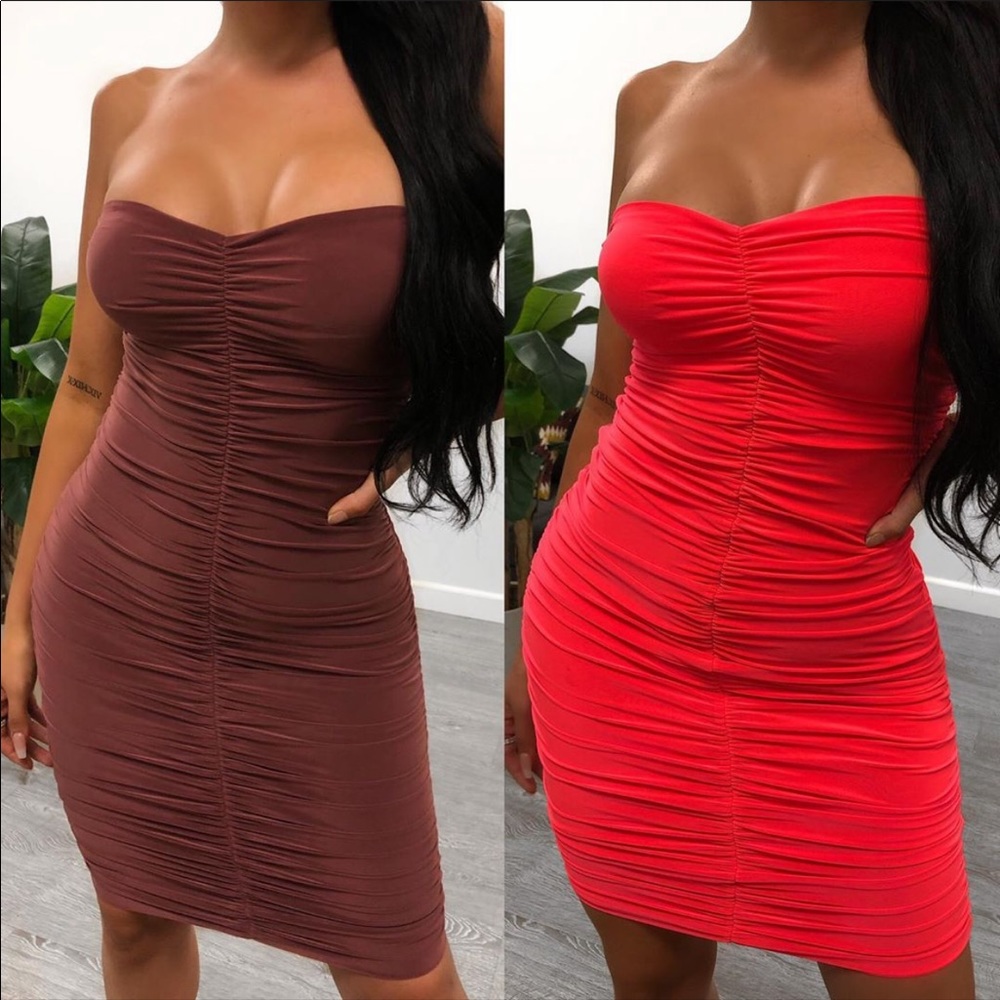 Ruched bodycon dress